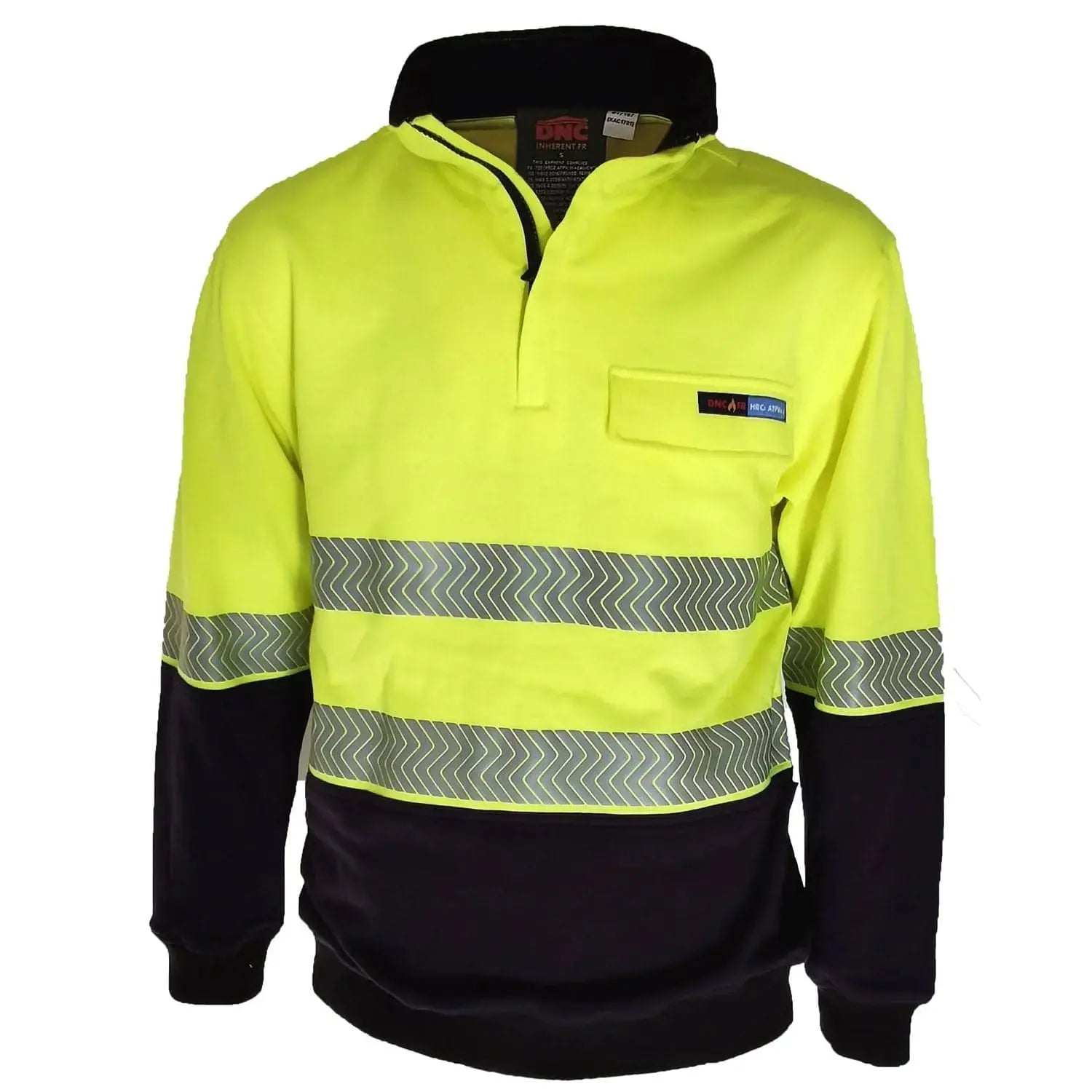Hivis 1/2 Zip Fr Hrc2 D/n Jumper - 3424 Metro Workwear.